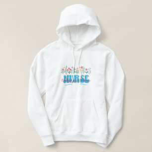 Akut- & Traumasykeplejare Floral Vit Hoodie