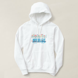 Akut- & Traumasykeplejare Floral Vit Hoodie