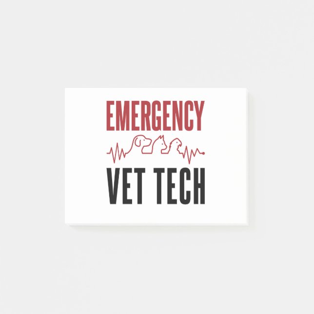 Akut Vet Tech Critical Care Veterinary Post-it Block (Framsida)