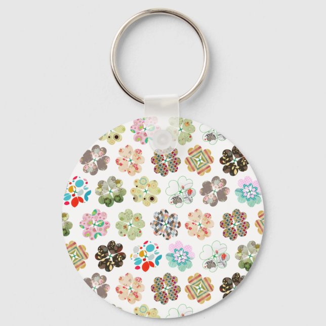 Akuta fyrklövra hjärtformer nyckelring (Framsida)