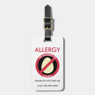 Akutet Allergy för Anpassningsbar av ägg för barn Bagagebricka