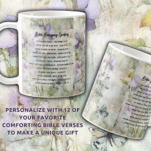 Akutet Bible Verses Personlig, Blommigt Kaffemugg