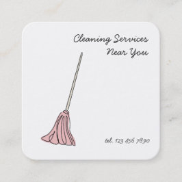 Akutet städning tjänster 24/7 fyrkantigt visitkort