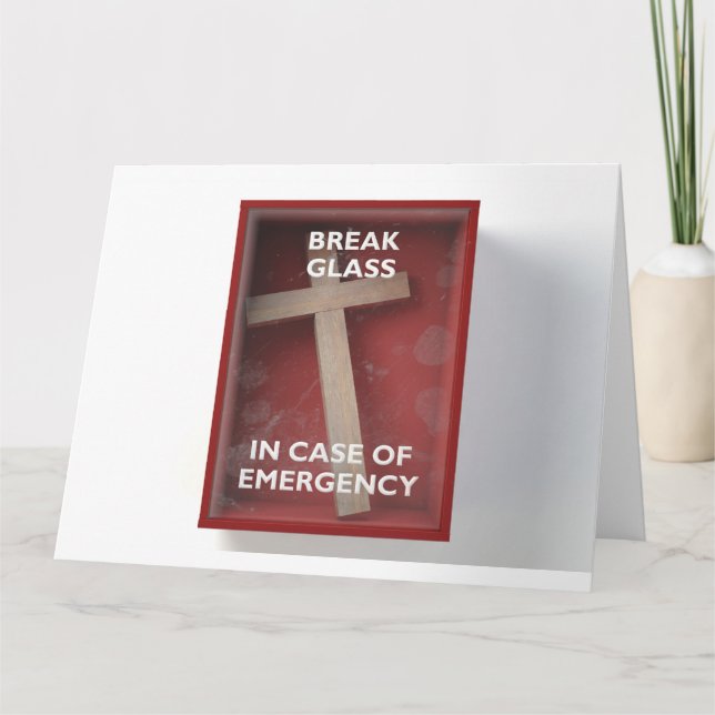 Akutets röda ruta med Crucifix Kort (Framsida)