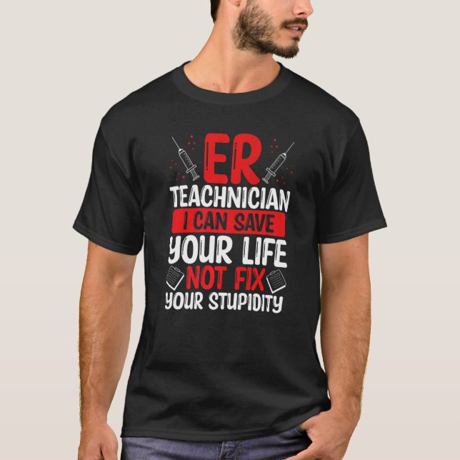 Akutets rumstekniker Spara din livförsäkring T Shirt (Framsida)