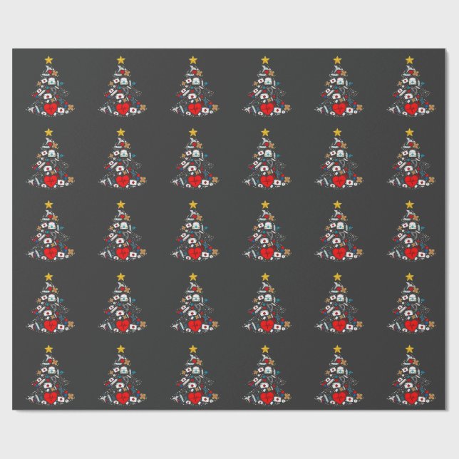 Akutmottagning julgran sjuksköterska presentpapper (Platt)