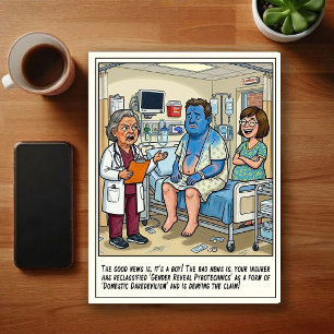 Akutmottagning Könsuppenbarelse Karikatyr Vykort