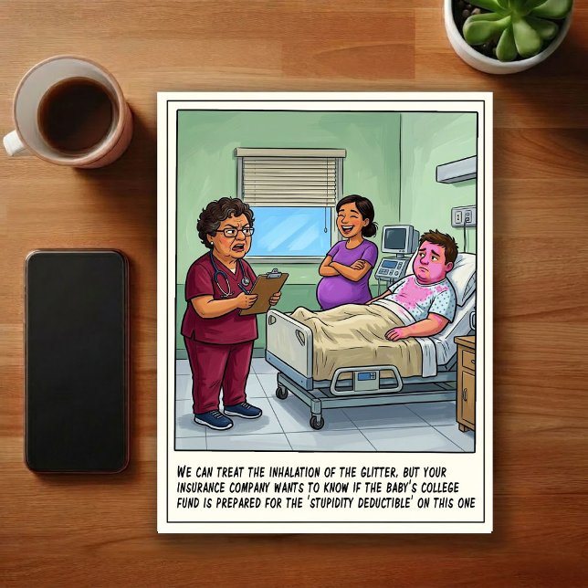 Akutmottagning Könsuppenbarelse Karikatyr Vykort (Skapare uppladdad)