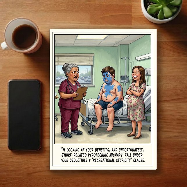 Akutmottagning Könsuppenbarelse Karikatyr Vykort (Skapare uppladdad)