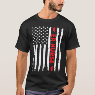 Akutsjuksköterska amerikansk flagga stolt sjuksköt t shirt