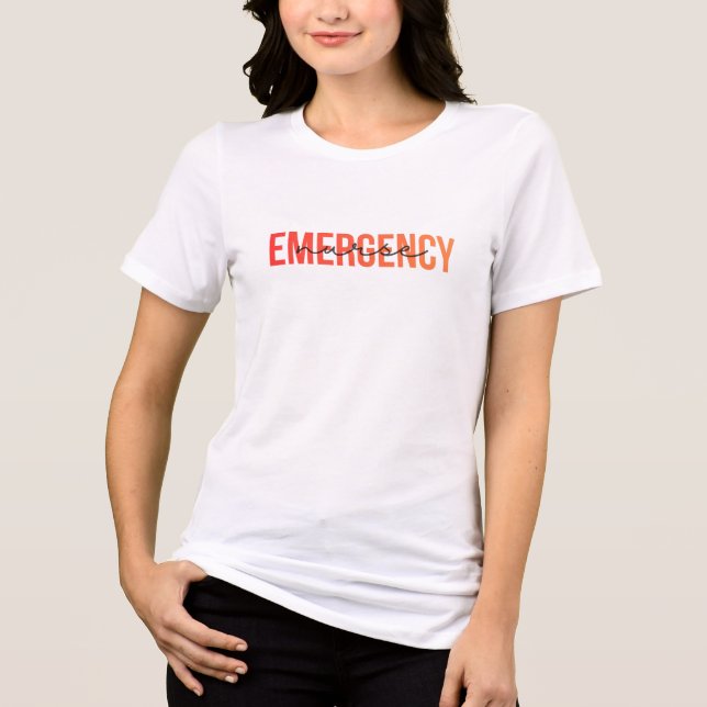 Akutsjuksköterska Fet Handskriven Typografi T Shirt (Framsida)
