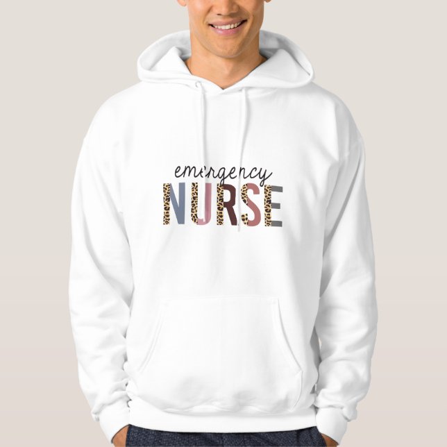 Akutsjuksköterska Leopardtryck Akutsjuksköterska O Hoodie (Framsida)