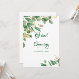 Akutvitt Grön Lövverk Salong Grand Opening Inbjudningar