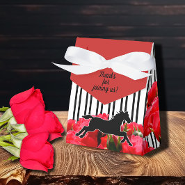 Akvafärgade röda rosor Derby-häst ränder Tält Presentaskar