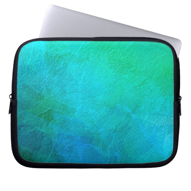 Akvamarin Grön Blå Is Abstrakt Konst Laptop Sleeve (Framsidan)