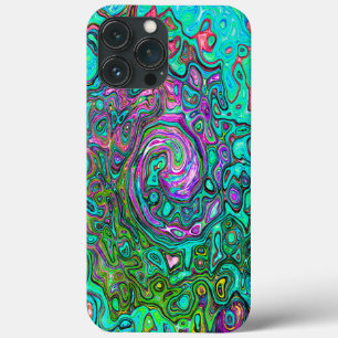 Akvamarin Groovy Abstrakt Retro Flytande Virvel