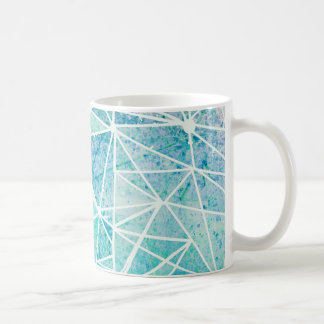 akvamarin med vitt geometriskt utrymme kaffemugg