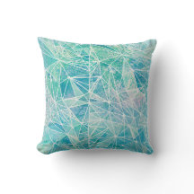 akvamarin med vitt geometriskt utrymme