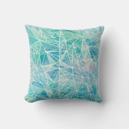 akvamarin med vitt geometriskt utrymme kudde
