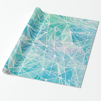 akvamarin med vitt geometriskt utrymme presentpapper