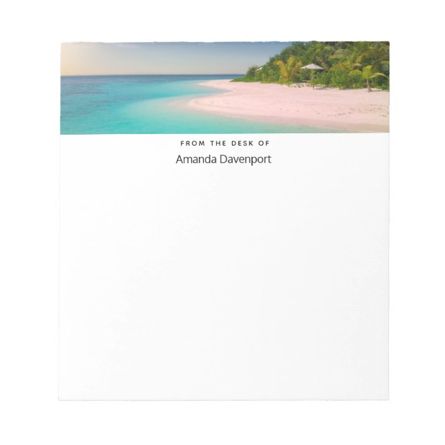Akvamarin Ocean Tropisk Strand Scenisk Anteckningsblock (Framsida)
