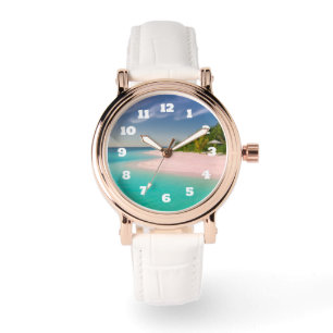 Akvamarin Ocean Tropisk Strand Scenisk Armbandsur