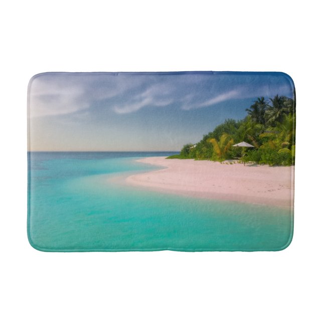 Akvamarin Ocean Tropisk Strand Scenisk Badrumsmatta (Framsidan)