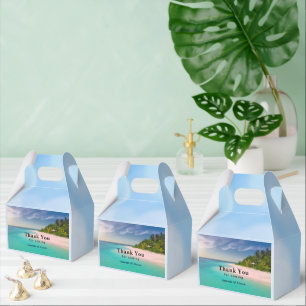 Akvamarin Ocean Tropisk Strand Scenisk Bröllop Presentaskar