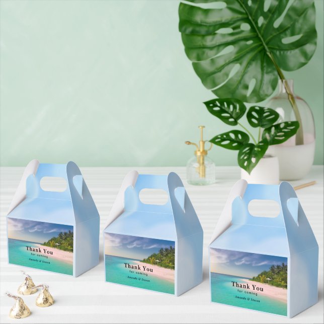 Akvamarin Ocean Tropisk Strand Scenisk Bröllop Presentaskar (Multipel)