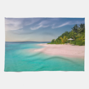 Akvamarin Ocean Tropisk Strand Scenisk Foto Kökshandduk