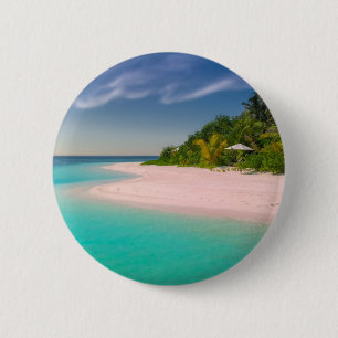 Akvamarin Ocean Tropisk Strand Scenisk Knapp