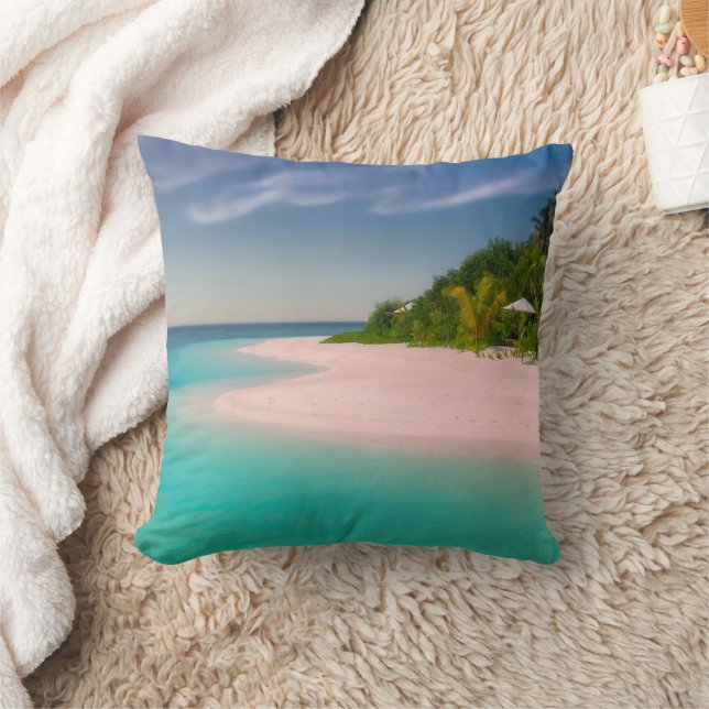 Akvamarin Ocean Tropisk Strand Scenisk Kudde (Filt)