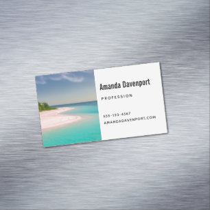 Akvamarin Ocean Tropisk Strand Scenisk Magnetiska Visitkort