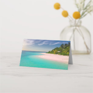 Akvamarin Ocean Tropisk Strand Scenisk Placeringskort