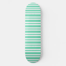 Akvamarin Vitt Randigt Mönster Mini Skateboard Bräda 18,5 Cm
