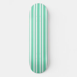 Akvamarin Vitt Randigt Mönster Mini Skateboard Bräda 18,5 Cm