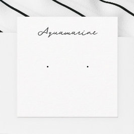 Akvamarine Earring Jewelry Visning Card Tilläggskort