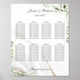 Akvarell 8 Bord Placeringsplan Affisch Skylt