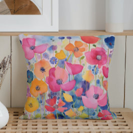 Akvarell Abstrakt Kronblad Lek Kudde