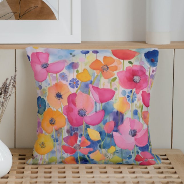 Akvarell Abstrakt Kronblad Lek Kudde (Skapare uppladdad)