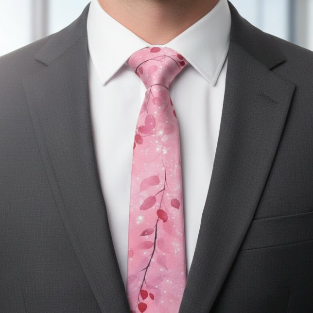 Akvarell Abstrakt med Rosa Bakgrund Slips (Skapare uppladdad)