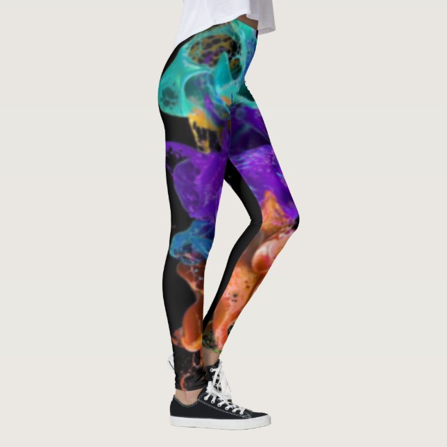 Akvarell abstrakt motiv leggings (Höger)