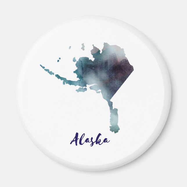 Akvarell Alaska USA Magnet (Framsidan)
