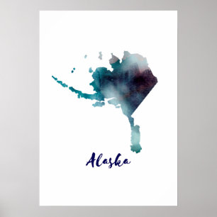 Akvarell Alaska USA Poster