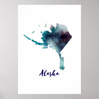 Akvarell Alaska USA Poster
