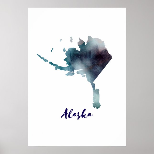 Akvarell Alaska USA Poster (Framsidan)