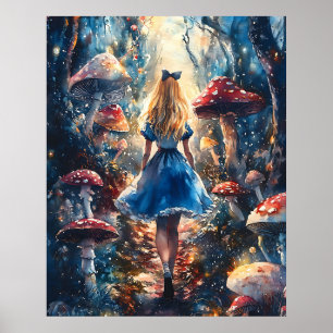 Akvarell Alice i Underlandet Poster