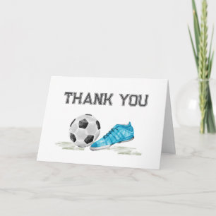 Akvarell All Star Fotboll Sport Pojke Baby Shower Tack Kort