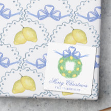 Akvarell Amalfi Citroner Krans Presentgåva Inneslu