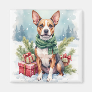 Akvarell Amerikansk Staffordshire Terrier Rustik Magnet